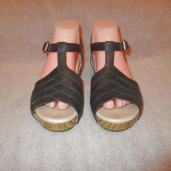 Dansko Mara Sandals Size 38 7.5 8 Leather Comfort Heel Ankle Strap Open Toe - Picture 5 of 14